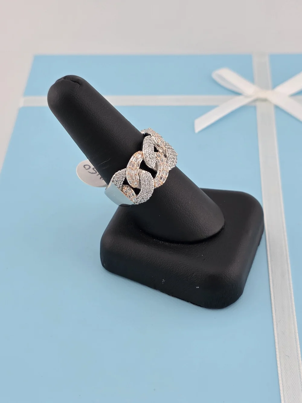 Sterling Silver 925 CUBAN Link Statement Men Ring